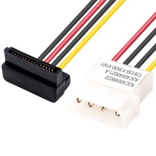 5x 18cm PC Stromkabel Adapter IDE 5,25" Stecker zu SATA 15-pol. Buchse Gewinkelt