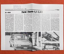 ➽ FORD FIESTA 1.1 & 1.6 D | 1984 Automobil Revue Test deutsch prospekt brochure!