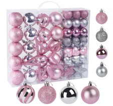 60x Christbaumkugeln Rosa