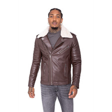 Herren Leder Biker Jacke