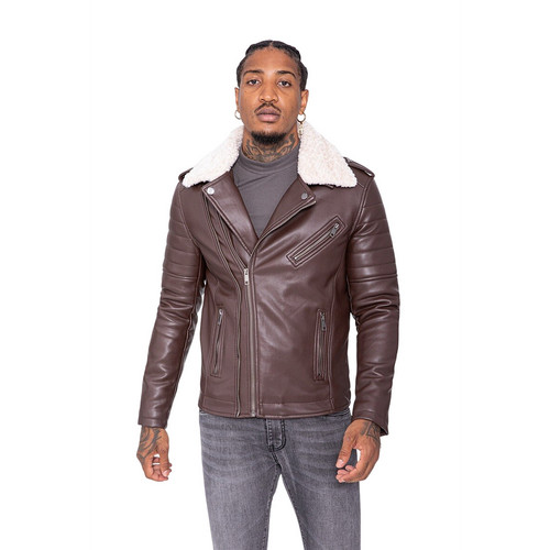 Herren leder biker jacke - herren,