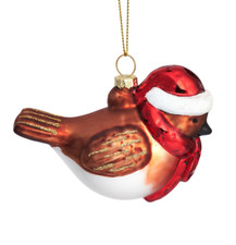 Rotkehlchen Glaskugel Christbaum Vogel Robin Anhänger Weihnachten XmasLook