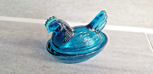 Retro vintage blaue glashenne - retro,