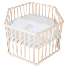 Roba Laufstall sechseckig - Höhenverstellbar - Mit Rollen