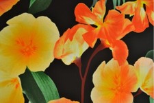 Lycra Blumendruck Orange-Gelb