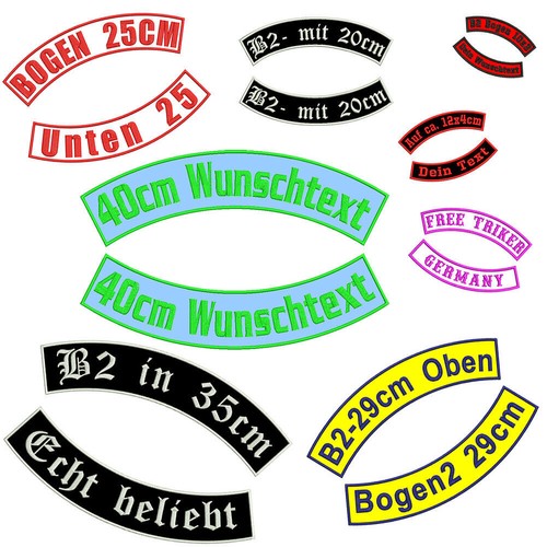 Aufnäher bogen oben unten - +,