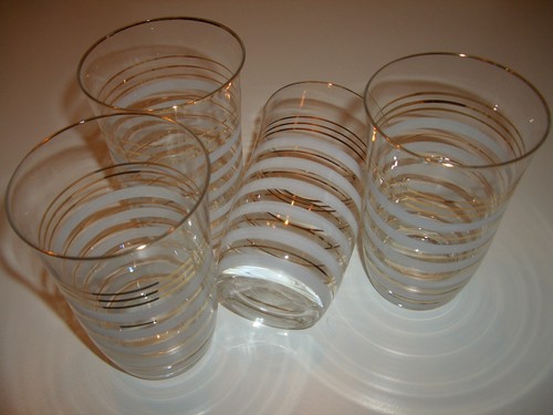 Glas gläser mit goldrand - 3x,