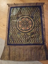 Alter Thangka Buddha Life Buddhismus Rollbild Handgemalt