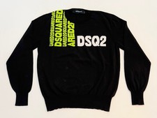 Herren Dsquared2 Pullover Sweatshirt Gr. L Schwarz Neon Gelb
