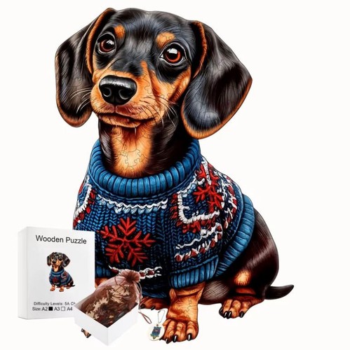 Holzpuzzle hund dackel tiere - holzpuzzle,