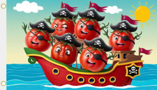 Fahne Flagge lustige Piraten Tomaten 90 x 150 cm Hissfahne