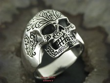 Silberring Gothic TOTENKOPFRING Tribaltattoo Totenkopf RANKE  Skull Ring 925
