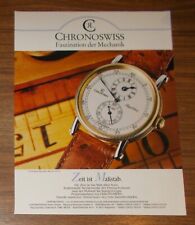 Seltene Werbung vintage CHRONOSWISS Regulateur  Ref CH 1222 ST Faszination 1991