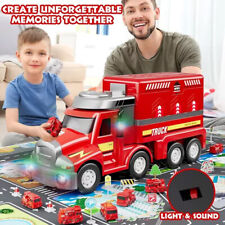 Mini Feuerwehrwagen Station mit LED mit Sound Kinderspielzeug 7,4x12,7 x5,9 Zoll