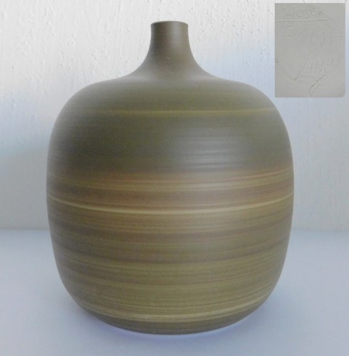 Studiokeramik vase grün braun - studiokeramik,