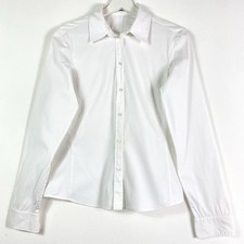 Hugo Boss Bluse Damen Oberteil Hemd Hemdbluse Gr.38/40 Weiß Langarm Business