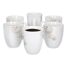 6er Set Kaffeebecher Festivo 350 ml Jumbotasse Becher weiß Weihnachten Porzellan