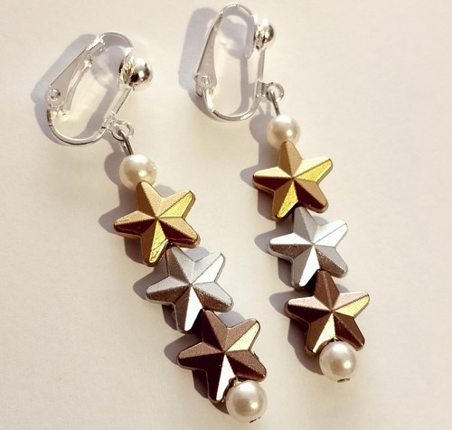 Ohrclips clips sterne kupferf - ohrclips,