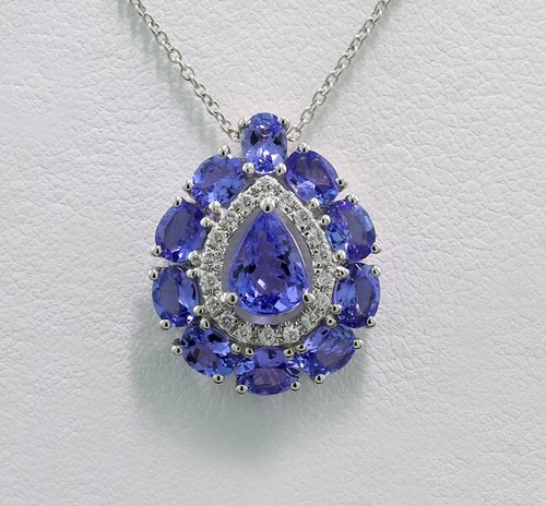Tansanit diamant collier 40 - tansanit,