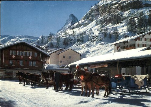 Zermatt pferdeschlitten am - pferdeschlitten,