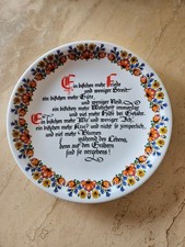 Wandteller mit Spruch Kronester Porzellan Bavaria Heimatteller