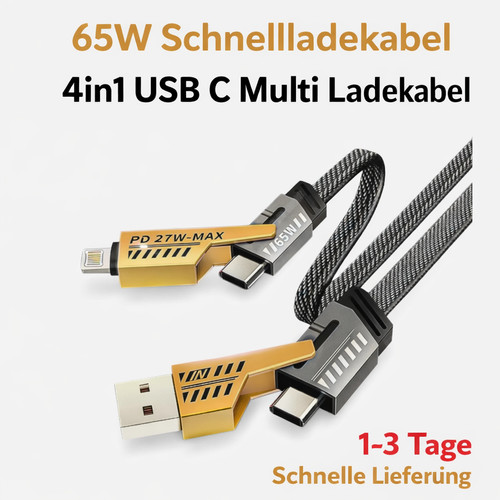 65w schnellladekabel 4in1 - schnellladekabel,
