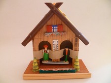UNBENUTZT Original altes Wetterhaus Wetterhäuschen Holz Schwarzwald Figuren