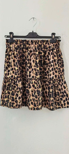 Eopard print mini skirt gold - print,