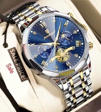 Herren Luxus Uhr Blau-Gold |