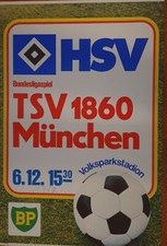 Plakat   Hamburger SV  - TSV 1860 München  1. Bundesliga   Saison 1980/81
