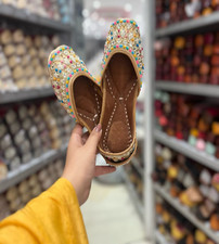 Damen Punjabi Jutti Mojari Ethnisch Khussa UK Eu 4-8 Hochzeitsschuh Stickerei So