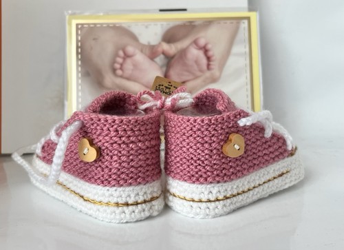 Babyschuhe chuck 9cm altrosa - babyschuhe,
