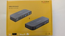 Delock 2x HDMI KVM Switch 4K 60 Hz mit USB 3.0 und Audio - 1 Monitor 2 Computer