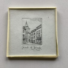 Original Radierung 10x10cm (4x6cm) Jülich Von M.Block ! Ungerahmt, signiert!