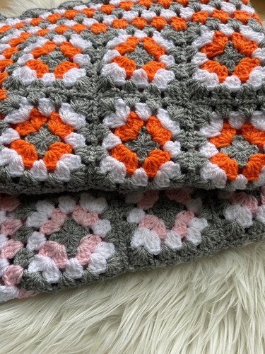 Babydecke handarbeit orange - babydecke,