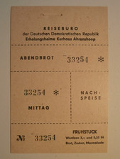 Kurhaus Ahrenshoop - Lebensmittelkarte , Reisebüro , Essenmarke DDR Mecklenburg