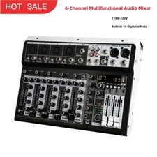 KP6 Professional 6-CH Audio Mixer Built-in 16 Digital Effector 48V Phantom Power