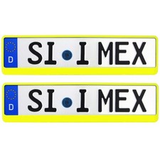 2 x Kfz Kennzeichenhalter neongelb PKW Nummernschildhalter Kennzeichenrahmen