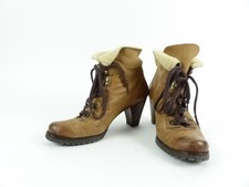 Paul Green Damen Stiefelette Gr 38,5 |UK 5,5 Boots Leder Braun gefüttert (17890)