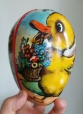 Schönes altes Papp Osterei made in Western Germany Küken 14cm