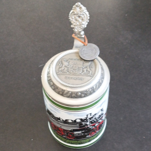 Steingut bierkrug mit - steingut,