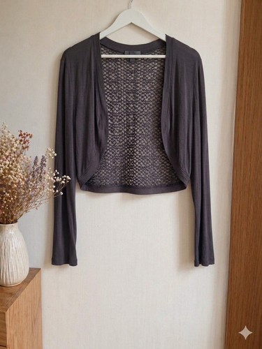 Grauer bolero mit spitze - bolero, in