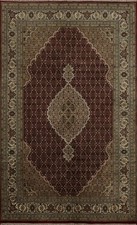 Ausgefeilt Rot Orientalisch Fläche Teppich 6x9 Wolle Handgeknüpft Wohnzimmer