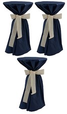 Sensalux Stehtischüberwurf / Husse (nicht genäht) Farbe + Schleife wählb - 3 Stk