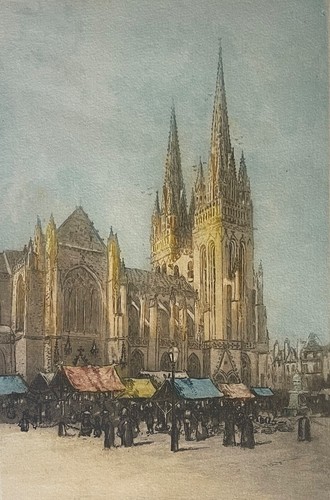 Quimper kathedrale und markt - kathedrale,