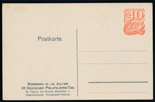 DR Privat-Ganzsache PP52 C1 02 Philatelistentag Nürnberg 1921 graugrün