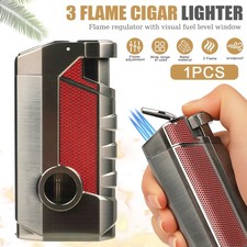 Zigarrenfeuerzeug Sturmfeuerzeug 3 Jet Flamme Butan Feuerzeug Torch Gasbrenner