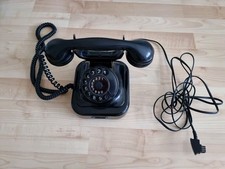 Altes Post Telefon mit Wählscheibe Schwarz