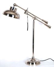 COLMORE Tischlampe Tischleuchte ART Lampe Alu Silber BANKERLAMPE  Luxus Style 