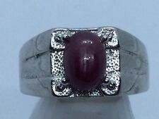 Ring Herrenring mit Rubin Sternrubin Unisex 925 Sterlingsilber Gr. 63 20 mm